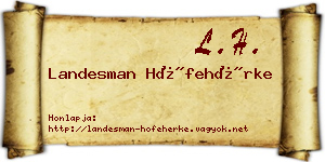 Landesman Hófehérke névjegykártya
